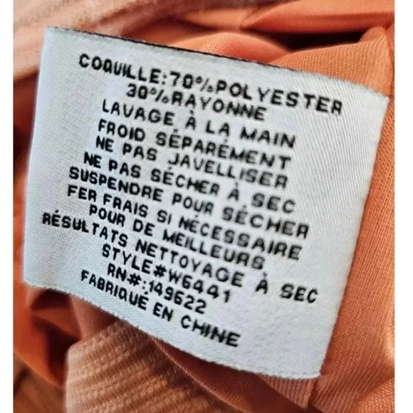 Walter Baker Peach One-shoulder Ribbed Knit Sheath Dress Women’s Size Large L - Picture 5 of 7